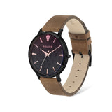Police Tasman 3 Hands, Brown Leather Strap | Time Watch Specialists