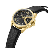 Police Underlined 3 Hands-Date Leather Strap | Time Watch Specialists