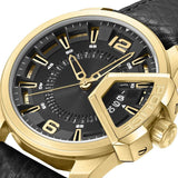Police Underlined 3 Hands-Date Leather Strap | Time Watch Specialists