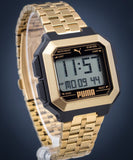 PUMA Remix LCD Gold-Tone Stainless Steel Women's Watch - P5052 | Time Watch Specialists