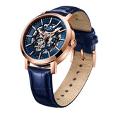 Rotary Skeleton Automatic Blue Leather Men's Watch | GS05354/05 | Time Watch Specialists