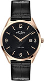 Rotary Ultra Slim Black Leather Men's Watch - GS08014/04 | Time Watch Specialists