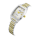 Rotary Ultra Slim Tonneau Two Tone Bracelet Women's Dress Watch | LB08016/06 | Time Watch Specialists