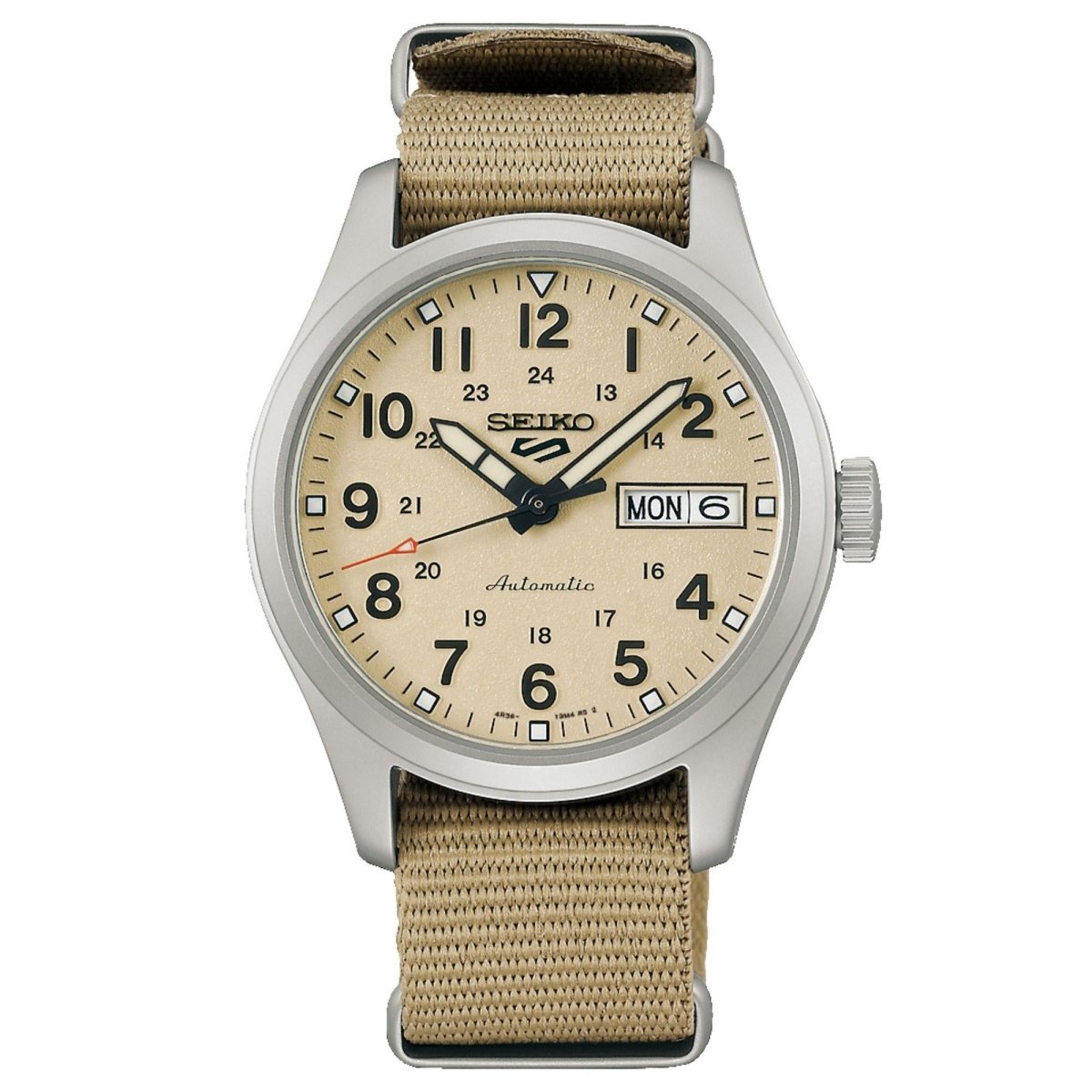 Seiko 5 ‘Desert Kit’ Midfield Automatic Sports Style Nylon Strap Men's Watch | SRPJ83K1 | TIME Watches