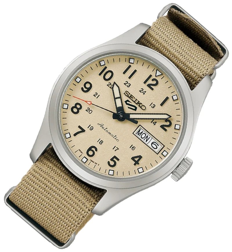 Seiko 5 ‘Desert Kit’ Midfield Automatic Sports Style Nylon Strap Men's Watch | SRPJ83K1 | TIME Watches