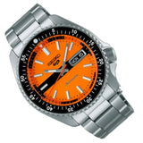 Seiko 5 Orange Dial Silver Stainless Steel Strap Men's Watch | SRPK11K1 | Time Watch Specialists