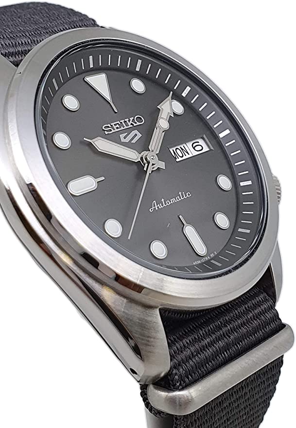 Seiko 5 Sports Automatic 100m Sunray Gray Dial Nylon Men's Watch | SRPE61K1 | Time Watch Specialists