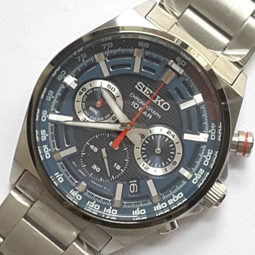 Seiko Chronograph Quartz Blue Dial Men's Watch - SSB407P1 | Time Watch Specialists