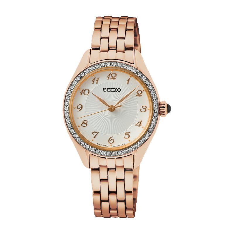 Seiko Rose Gold Crystal Glass Women's Watch | SUR396P1 | TIME Watches