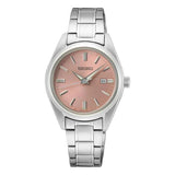 Seiko Stainless Steel Pink Dial Dress Woman's Watch | SUR529P1 | Time Watch Specialists