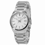 Seiko White Dial Silver Stainless Steel Strap Men's Watch | SUR553P1 | Time Watch Specialists