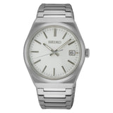 Seiko White Dial Silver Stainless Steel Strap Men's Watch | SUR553P1 | Time Watch Specialists