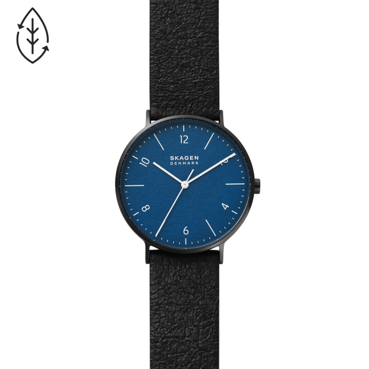 Skagen Aaren Naturals Three - Hand Black Leather Alternative Made With Mulberry Women's Watch | SKW6727 | TIME Watches
