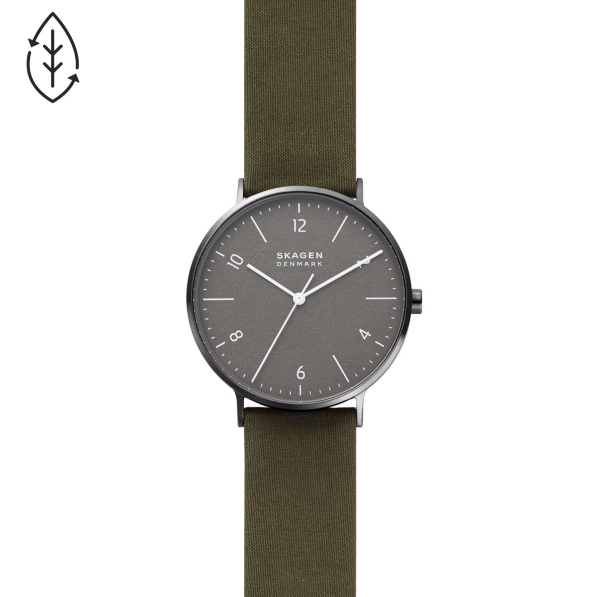 Skagen Aaren Naturals Three - Hand Green 100% Cotton Backed With LWG Watch | SKW6730 | TIME Watches