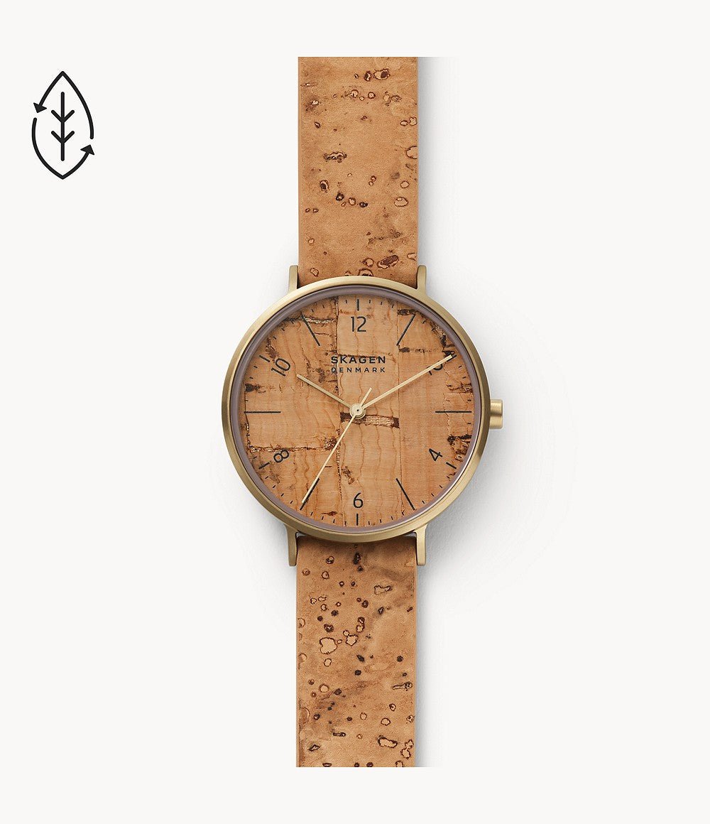 Skagen Aaren Naturals Three - Hand Tan Strap Made With Cork Unisex Watch | SKW2974 | TIME Watches