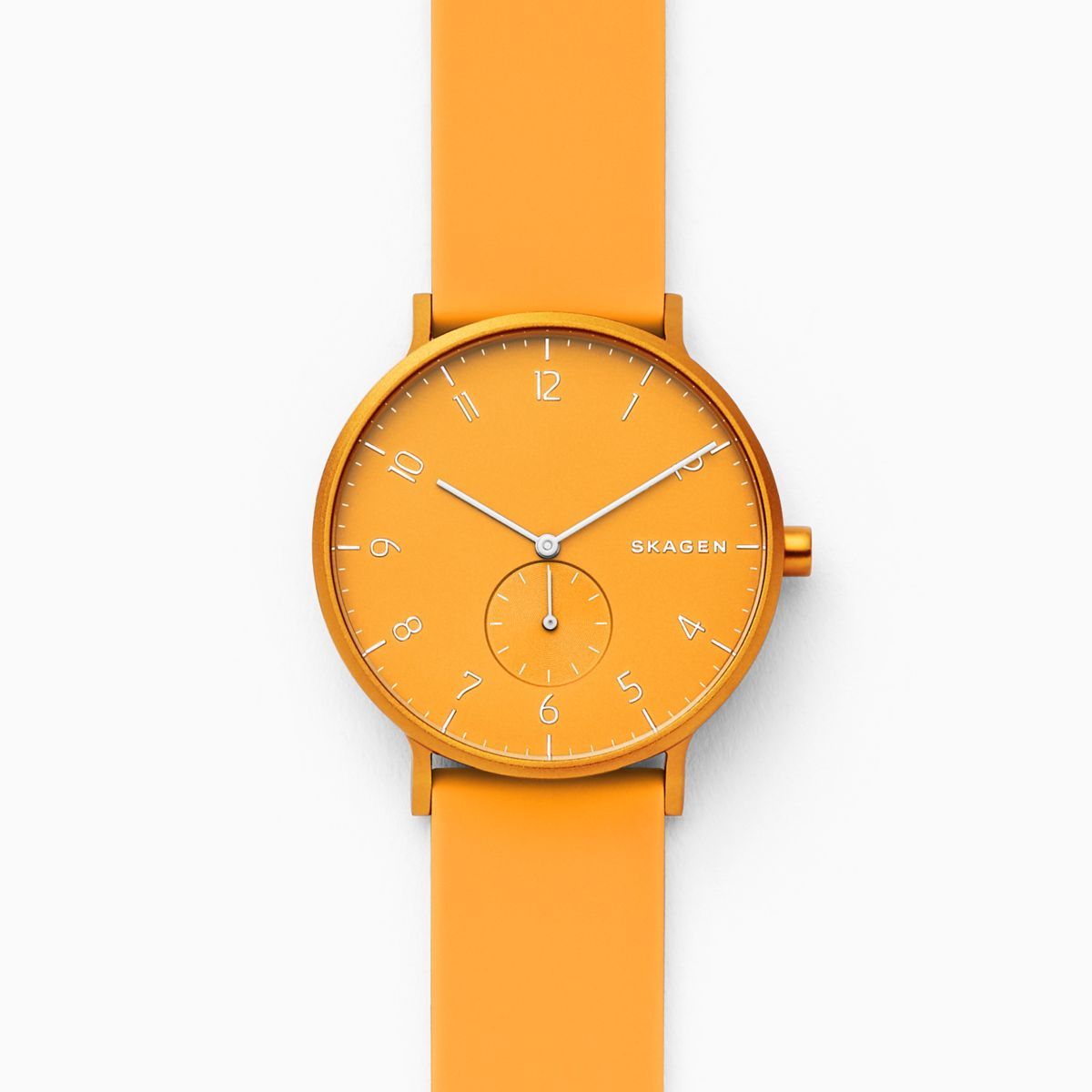 Skagen Aaren Yellow Round Silicone Unisex Watch | SKW6510 | TIME Watches