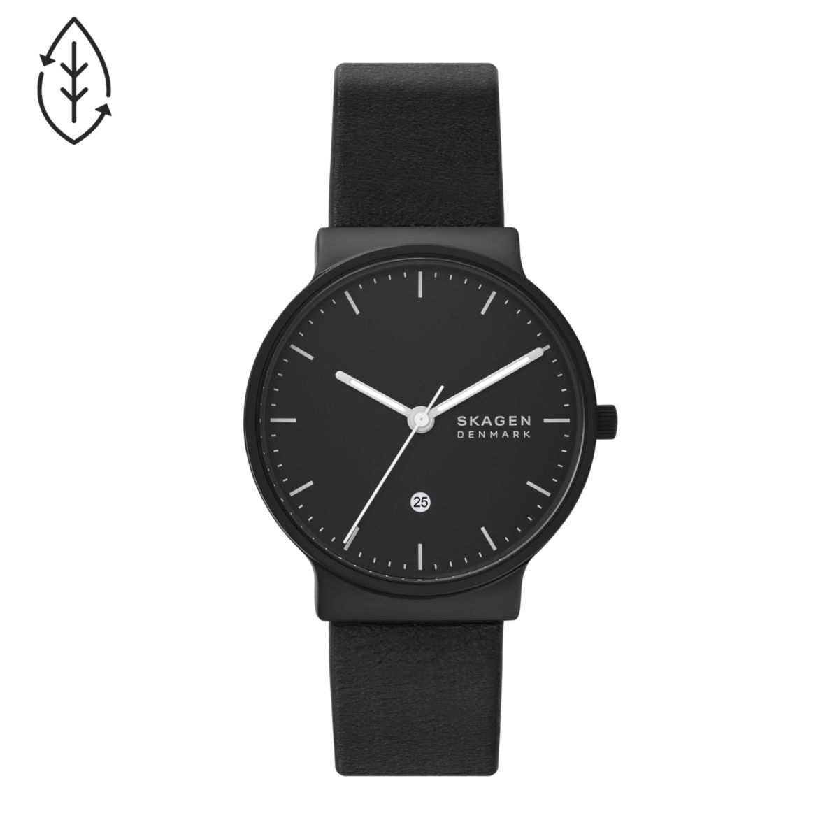 Skagen Ancher Three - Hand Date Midnight Leather Men's Watch | SKW6781 | TIME Watches