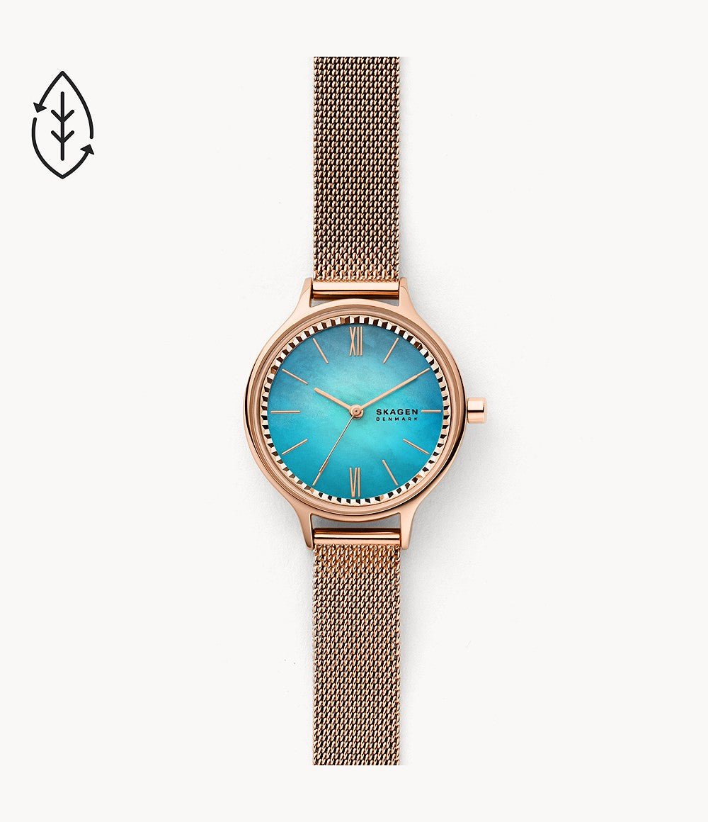 Skagen Anita Lille Three - Hand Rose - Tone Steel Mesh Women's Watch | SKW2977 | TIME Watches