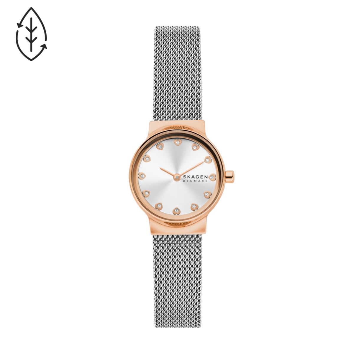 Skagen Freja Lille Two - Hand Silver Stainless Steel Mesh Women's Watch | SKW3025 | TIME Watches