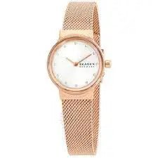 Skagen Freja Rose Gold Round Stainless Steel Mesh Women's Watch - SKW2665 | Time Watch Specialists