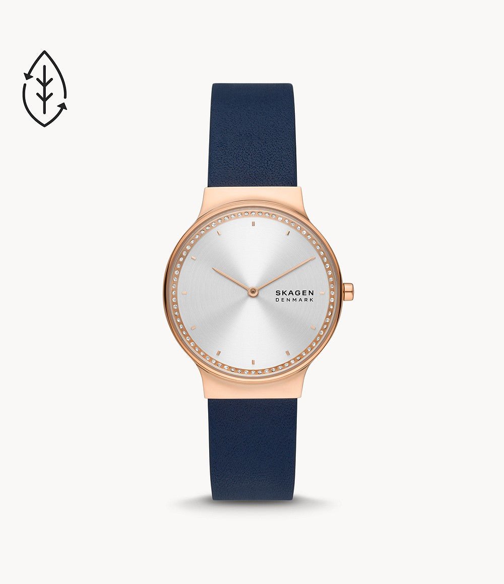 Skagen Freja Two - Hand Ocean Blue Leather Women's Watch | SKW3026 | TIME Watches