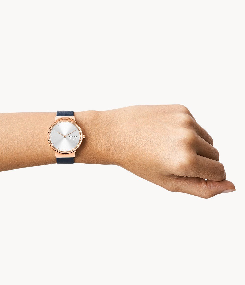 Skagen Freja Two - Hand Ocean Blue Leather Women's Watch | SKW3026 | TIME Watches