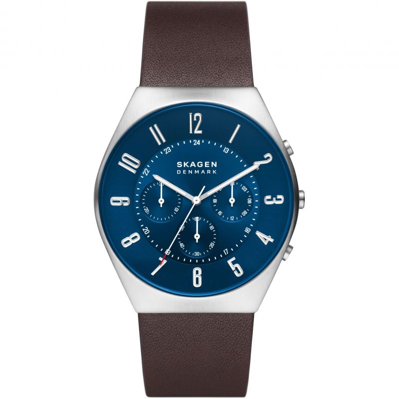 Skagen Grenen Chronograph Espresso Leather Men's Watch | SKW6842 | TIME Watches