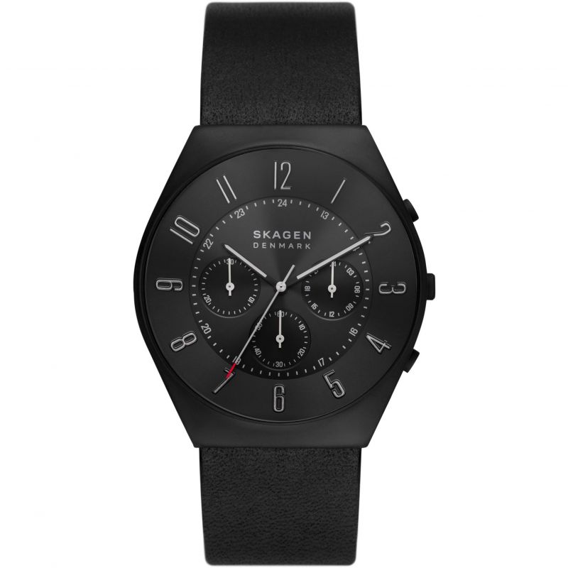 Skagen Grenen Chronograph Midnight Leather Men's Watch | SKW6843 | TIME Watches