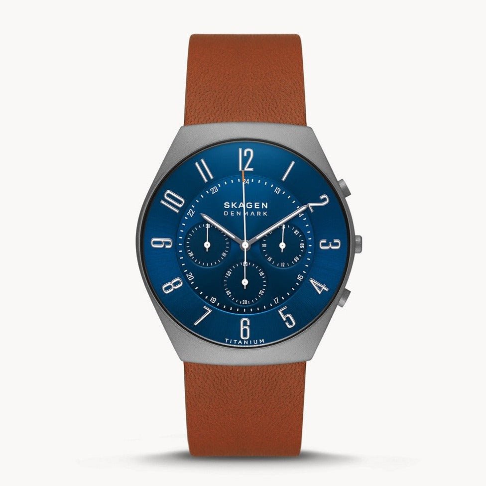 Skagen Grenen Limited Edition Titanium Chronograph Light Brown Leather Men's Watch | SKW6854 | TIME Watches