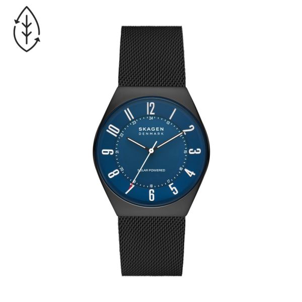 Skagen Grenen Solar - Powered Midnight Stainless Steel Mesh Men's Watch | SKW6837 | TIME Watches