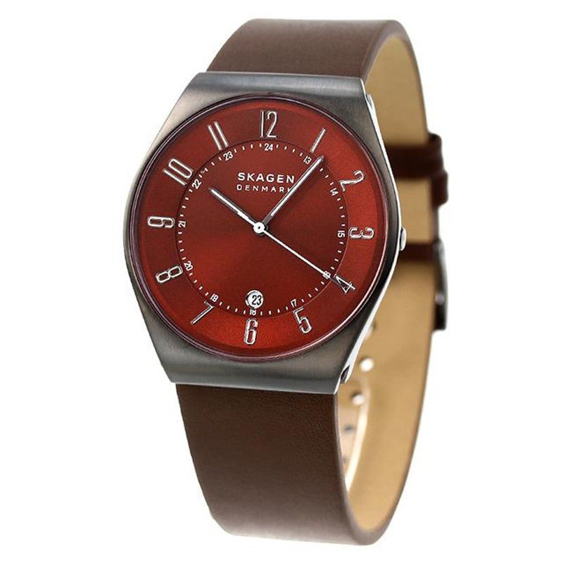 Skagen Grenen Three - Hand Date Cherry Wood Leather Men's Watch | SKW6856 | TIME Watches