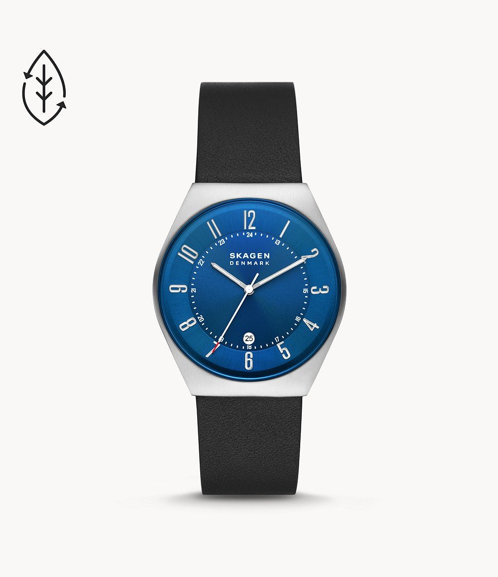 Skagen Grenen Three - Hand Date Midnight Leather Men's Watch | SKW6814 | TIME Watches