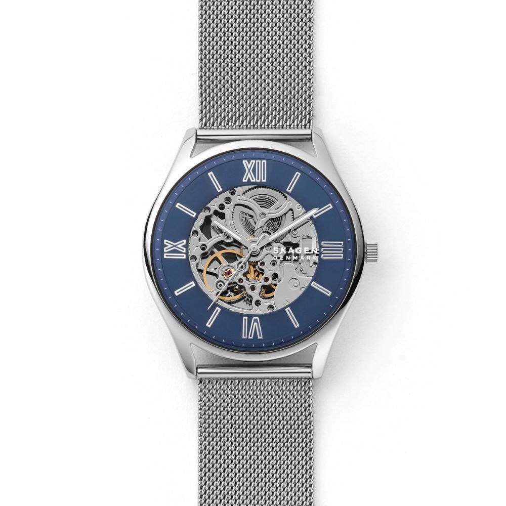 Skagen Holst Automatic Silver - Tone Steel - Mesh Men's Watch | SKW6733 | TIME Watches