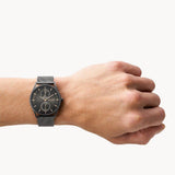 Skagen Holst Chronograph Charcoal Steel Mesh Multifunction Men's Watch | SKW6180 | Time Watch Specialists
