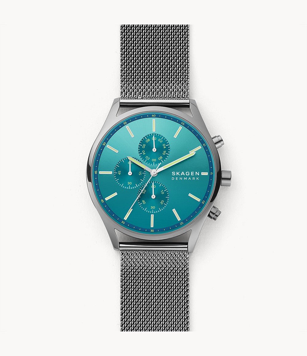 Skagen Holst Chronograph Gunmetal Steel Mesh Men's Watch | SKW6734 | TIME Watches