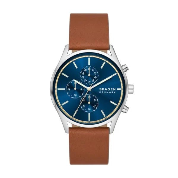 Skagen Holst Chronograph Luggage Leather Men's Watch | SKW6916 | Time Watch Specialists