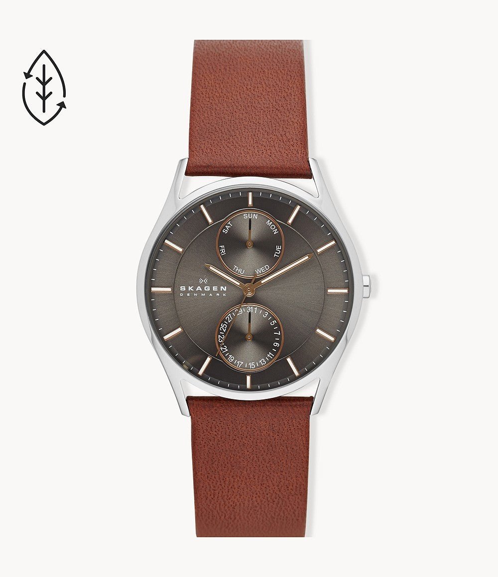 Skagen Holst Chronograph Medium Brown Leather Multifunction Men's Watch | SKW6086 | TIME Watches