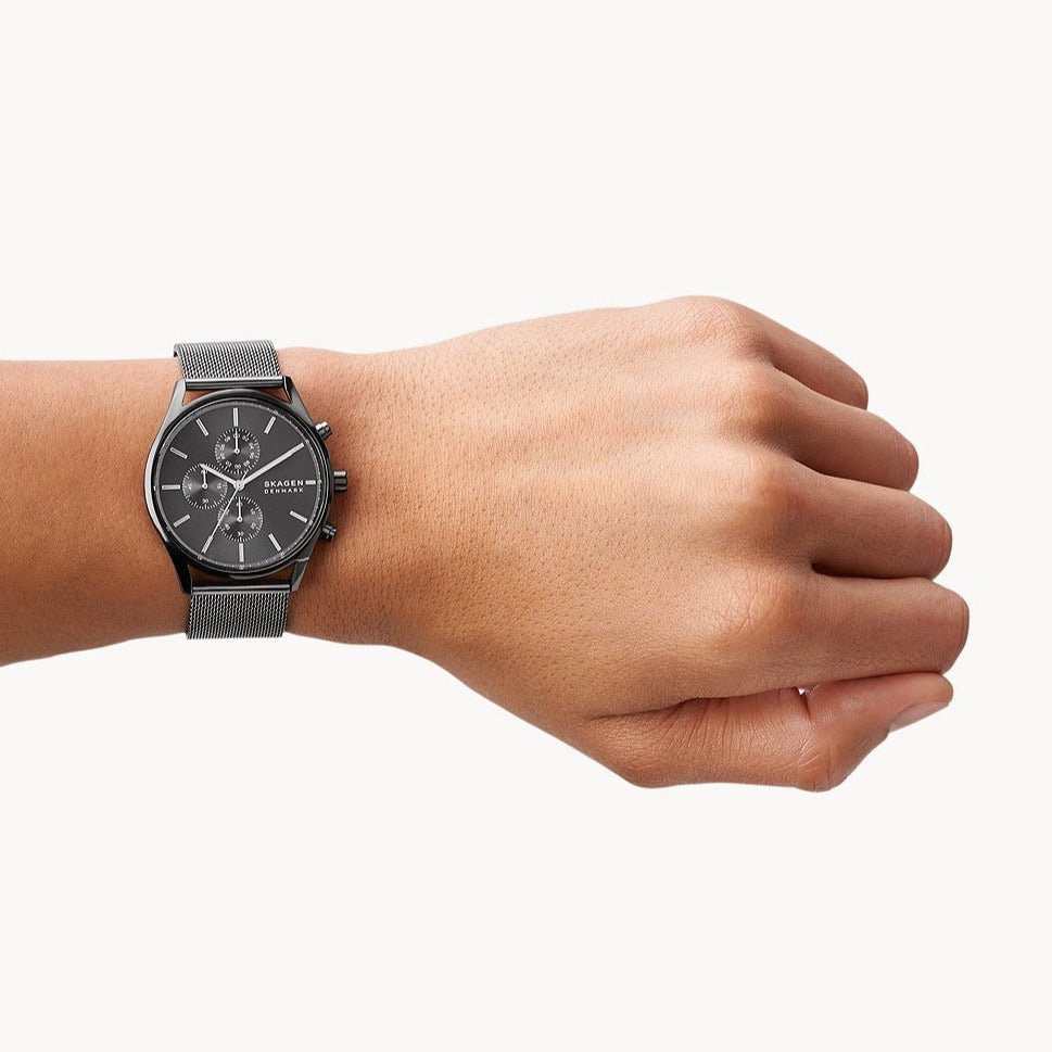 Skagen Holst Gunmetal Round Stainless Steel Men's Watch | SKW6608 | TIME Watches