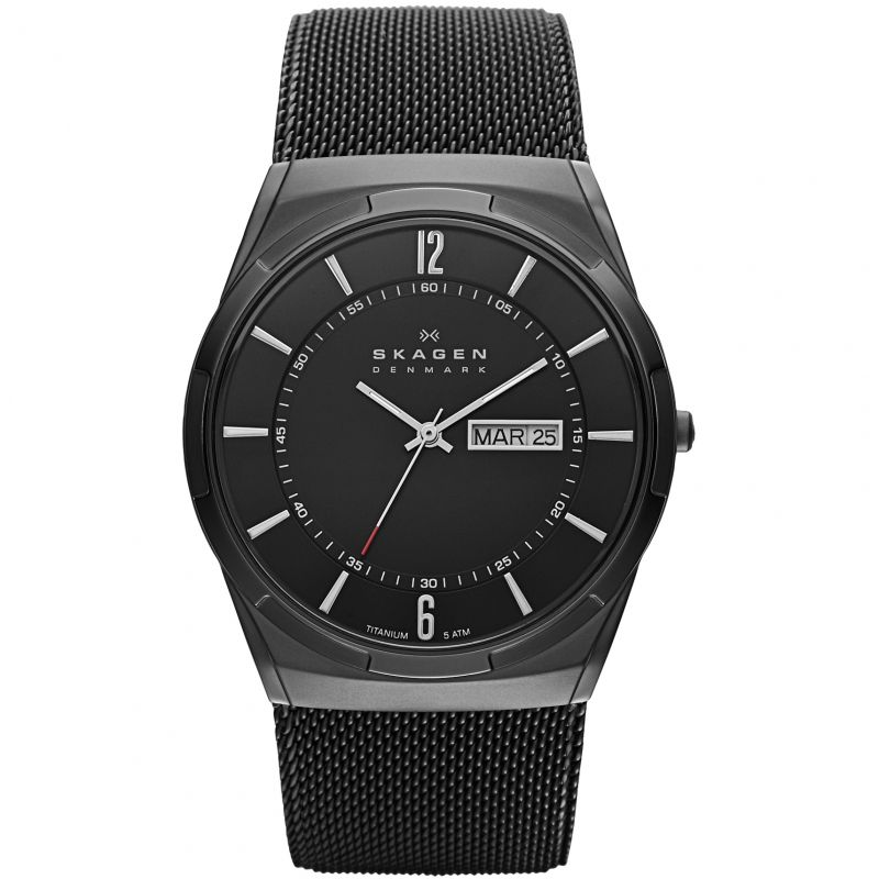 Skagen Melbye Black Round Stainless Steel Mesh Men's Watch | SKW6006 | TIME Watches