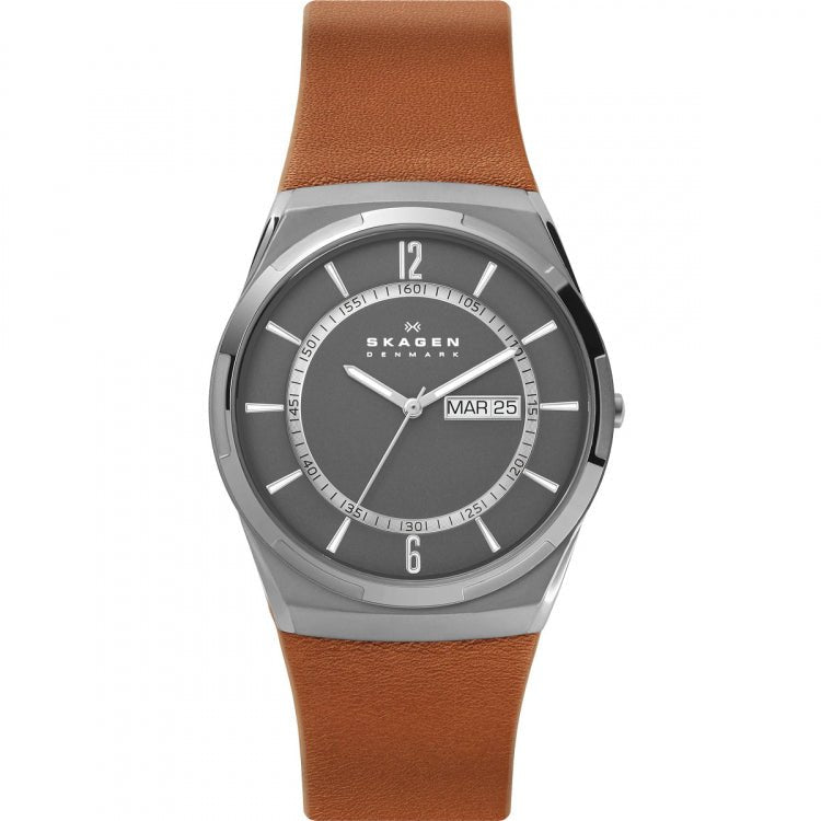 Skagen Melbye Three - Hand Day - Date Medium Brown Leather Men's Watch | SKW6786 | TIME Watches