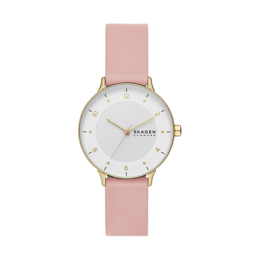 Skagen Riis Three - hand Blush Woman's Leather Watch | SKW3093 | TIME Watches