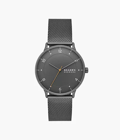 Skagen Riis Three - Hand Charcoal Stainless Steel Mesh Men's Watch | SKW6884 | TIME Watches