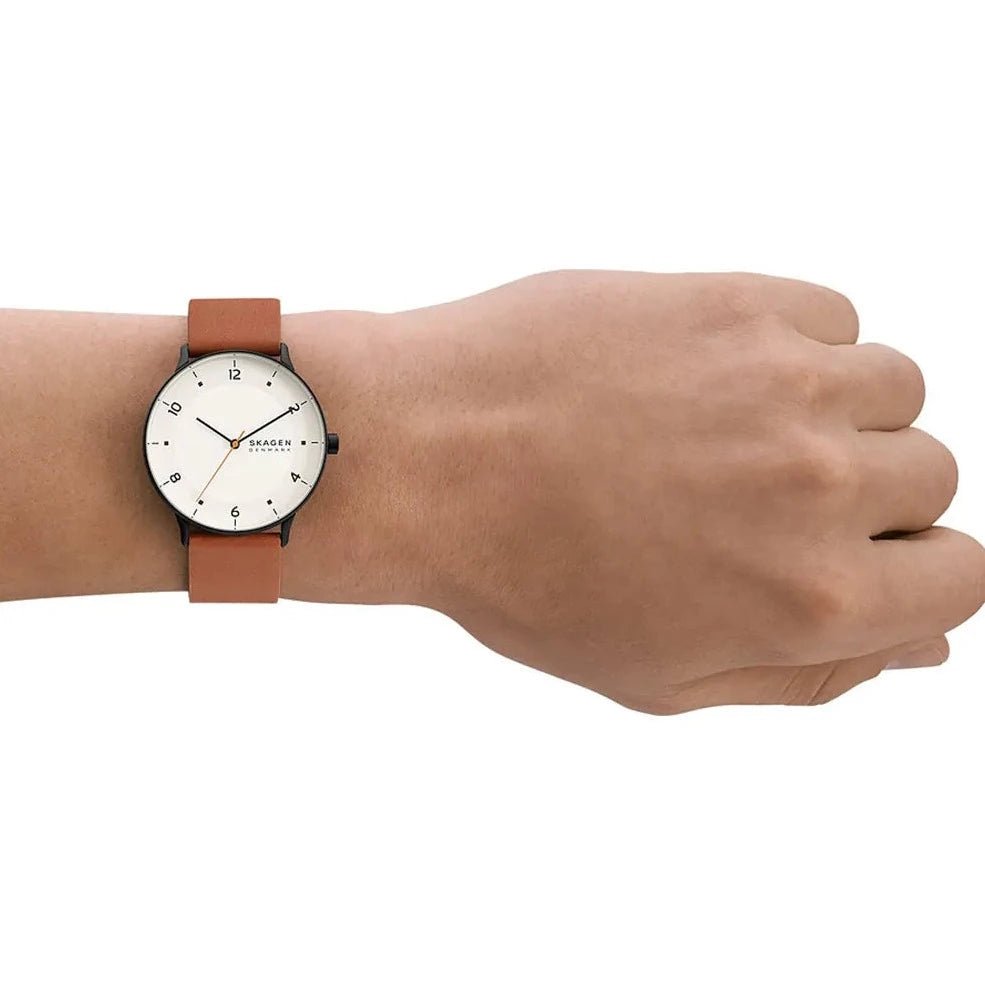 Skagen men's sales watches leather strap