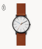 Skagen Signatur Black Round Leather Men's Watch - SKW6374 | Time Watch Specialists