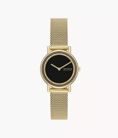 Skagen Signatur Lille Two - Hand Gold Stainless Steel Mesh Woman's Watch | SKW3111 | TIME Watches