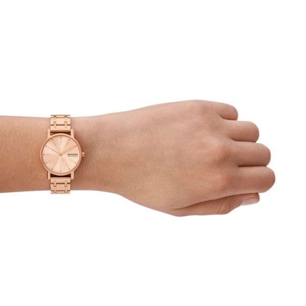 Skagen Signatur Lille Two-Hand Rose Gold Stainless Steel Woman's Watch | SKW3125 | Time Watch Specialists