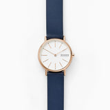 Skagen Signatur Rose Gold Round Leather Women's Watch | SKW2838 | Time Watch Specialists