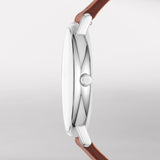 Skagen Signatur Silver Round Leather Men's Watch | SKW6355 | Time Watch Specialists