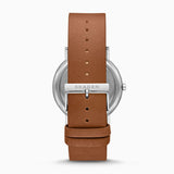 Skagen Signatur Silver Round Leather Men's Watch | SKW6578 | Time Watch Specialists