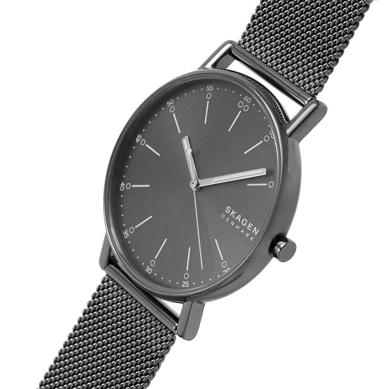 Skagen Signatur Three-Hand Gray Steel Mesh Men's Watch | SKW6577 | Time Watch Specialists